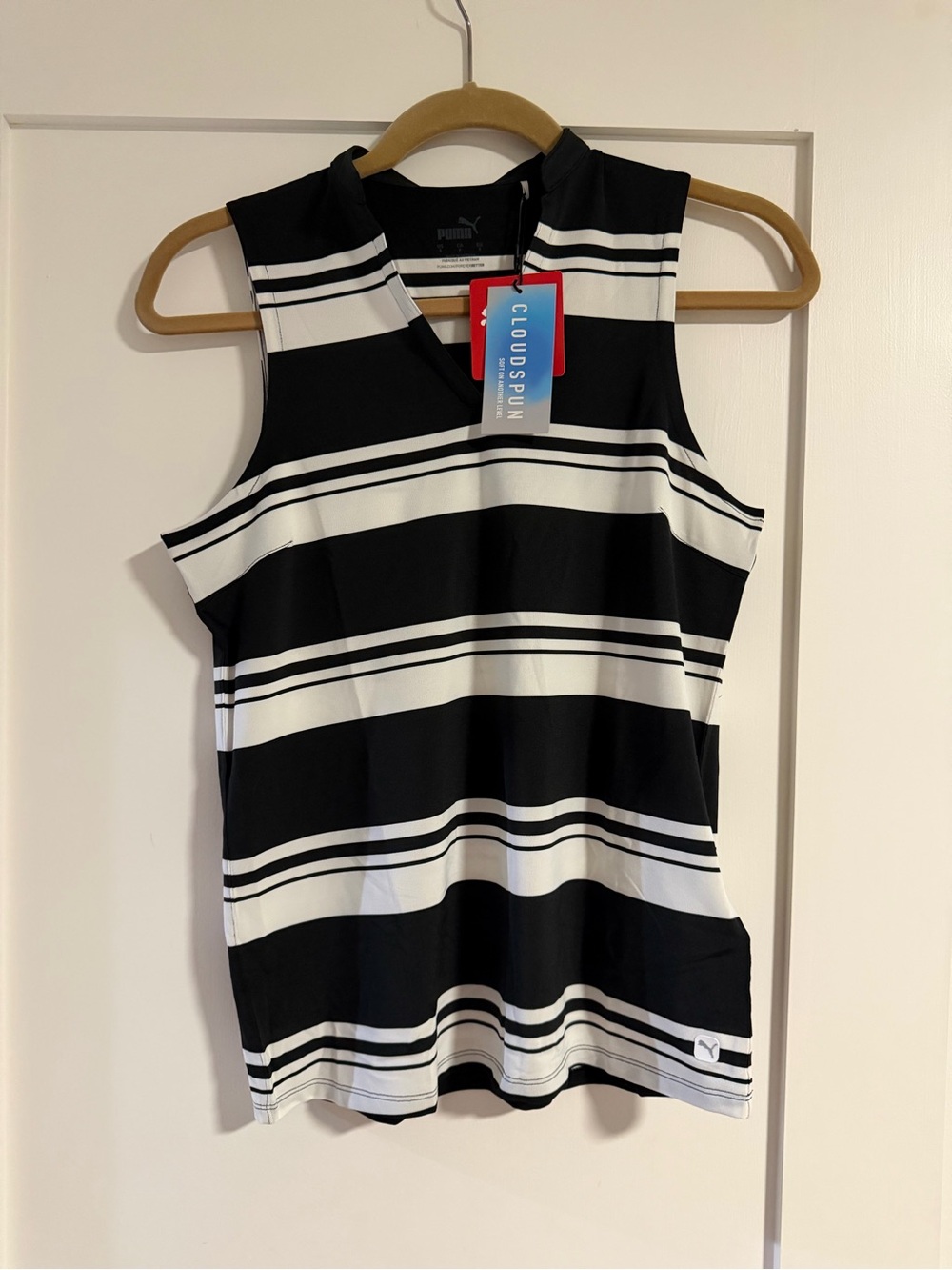 Puma Women’s Black & White Striped Sleeveless Top